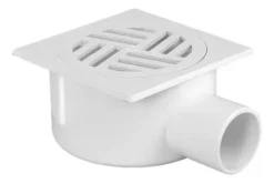 Receptaculo Ducha Pvc Blanco Con Rejilla