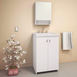 Kit Vanitory Eco 50 Blanco + Mesada Losa
